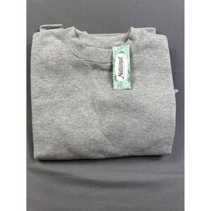 National Heather Gray Fleece Crewneck Sweatshirt Petite Large 18603HGRPL